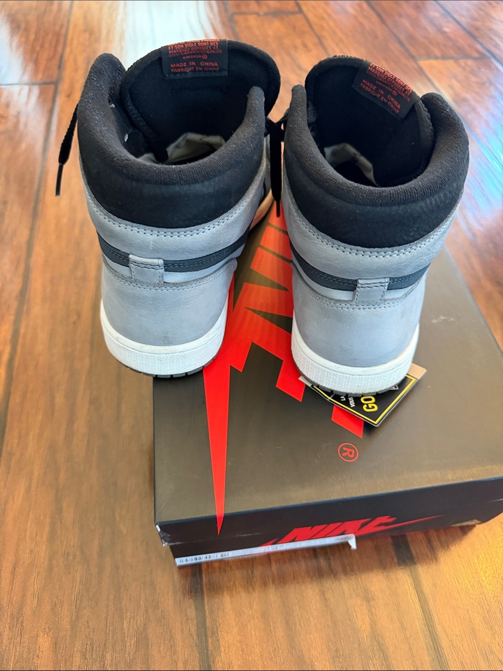 Jordan 1 Element High Black, Gray, Green with Red Logo - Picture 5 of 6
